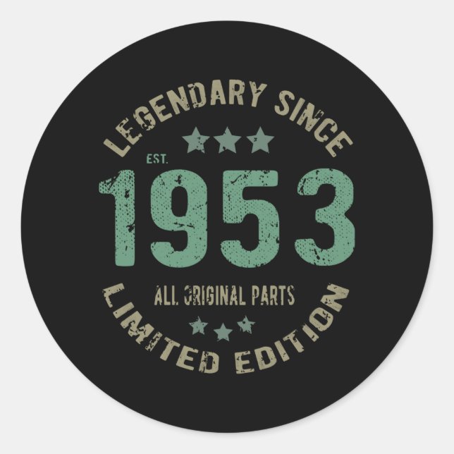 Sticker Rond Original depuis 1953 Cadeau d'anniversaire légenda (Devant)