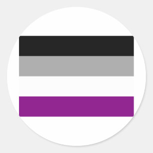 STICKER ROND ORIGINAL DU DRAPEAU ASEXUAL