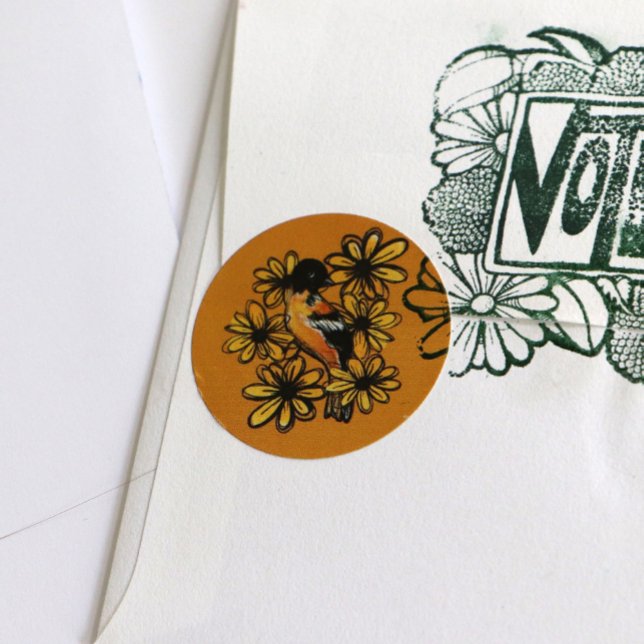 Sticker Rond Oriole Art mignon ornithologues concepteurs d'oise (Créateur téléchargé)