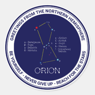 Sticker Rond Orion de constellation de l'hémisphère nord