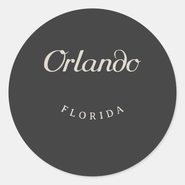 Sticker Rond Orlando Floride Police blanche (Devant)