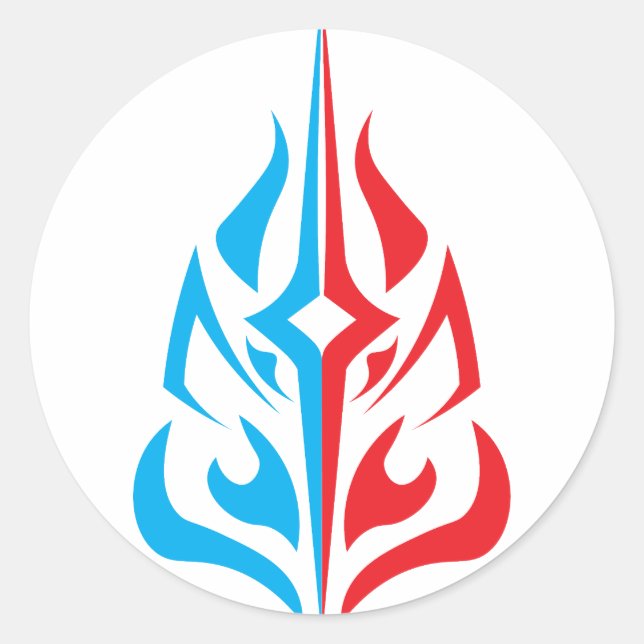 Sticker Rond Ornamental Floral Design (Devant)