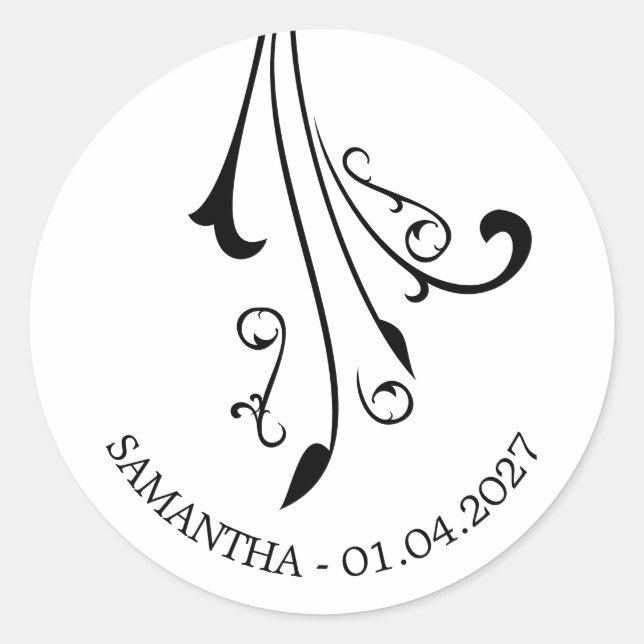 Sticker Rond Ornamental Horror Black Gothic (Devant)