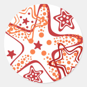 Sticker Rond Ornement de poisson étoilé