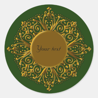 Sticker Rond Ornement d'or