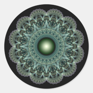 Sticker Rond Ornement fractal magique