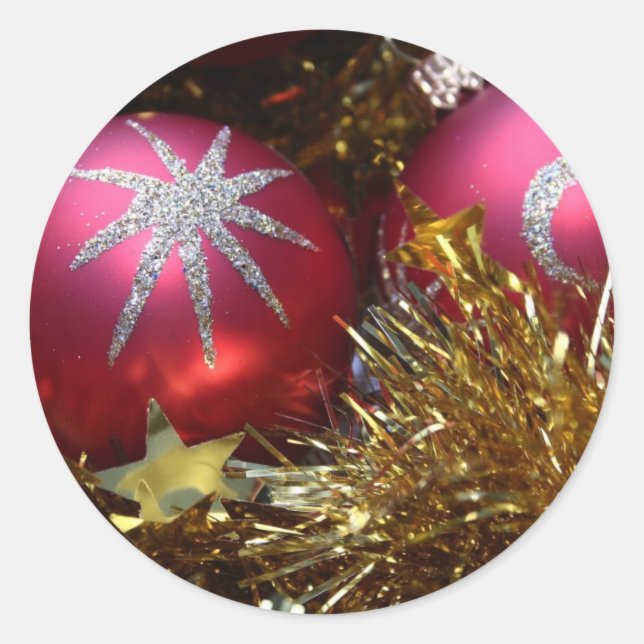 Sticker Rond Ornement rouge (Devant)