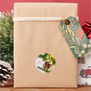 Sticker Rond Ornements de Noël