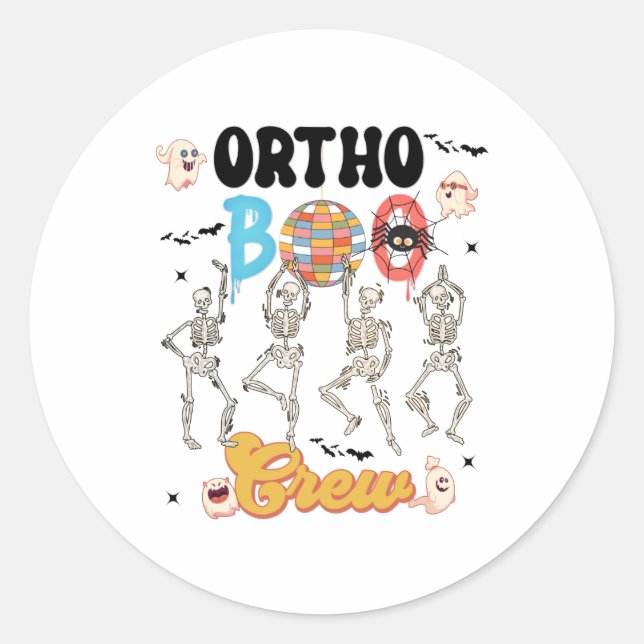 Sticker Rond Ortho Orthopédique Halloween Boo Crew (Devant)