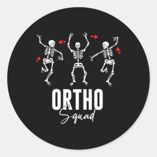 Sticker Rond Ortho Squad Dansant Squelette Orthopédique Valenti