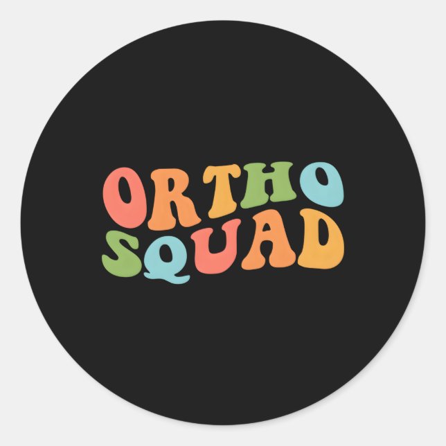 Sticker Rond Ortho Squad Orthopédie Docteur Infirmière Assistan (Devant)