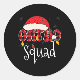 Sticker Rond Ortho Squad Plaid Fun Christmas Orthopedics Crew X