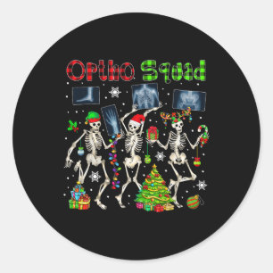 Sticker Rond Ortho Squad Xmas Trois Père Noël Reindeer Elf X-ra
