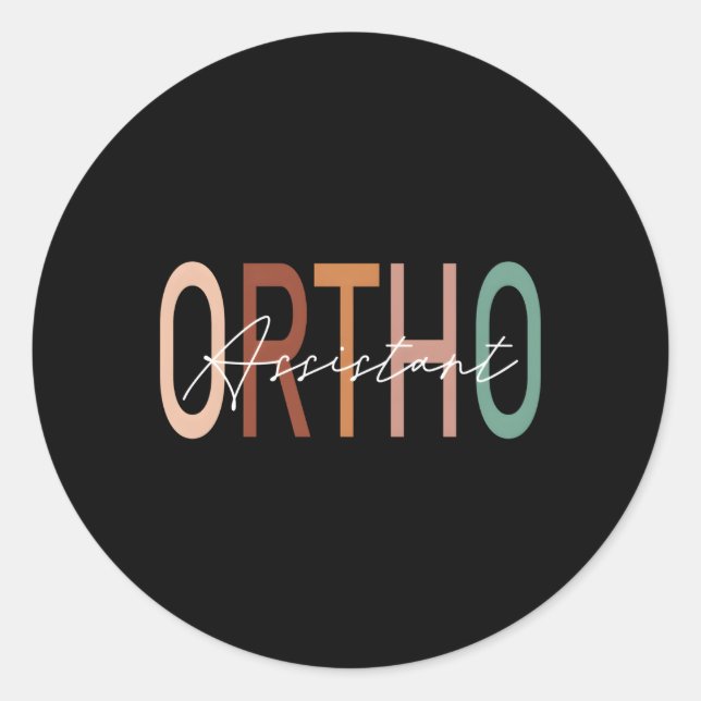 Sticker Rond Orthodontie Assistant Boho Orthodontiste (Devant)