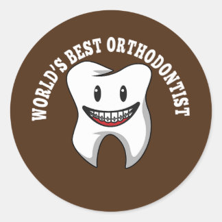 Sticker Rond Orthodontiste Dentiste dents dents se confronte à