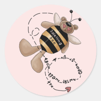 Sticker Rond Orthographe des t-shirts et cadeaux Bee