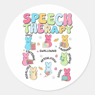 Sticker Rond Orthophonie Slp Pâques Orthophoniste