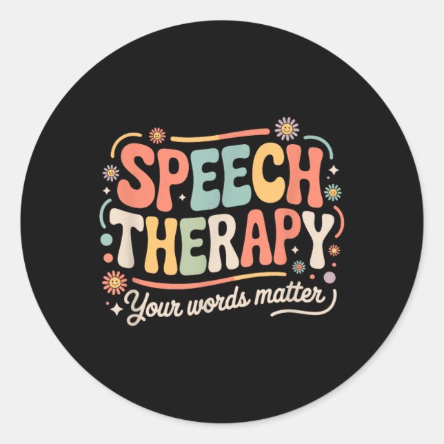 Sticker Rond Orthophoniste Vos Mots (Devant)