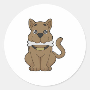 Sticker Rond Os de chien