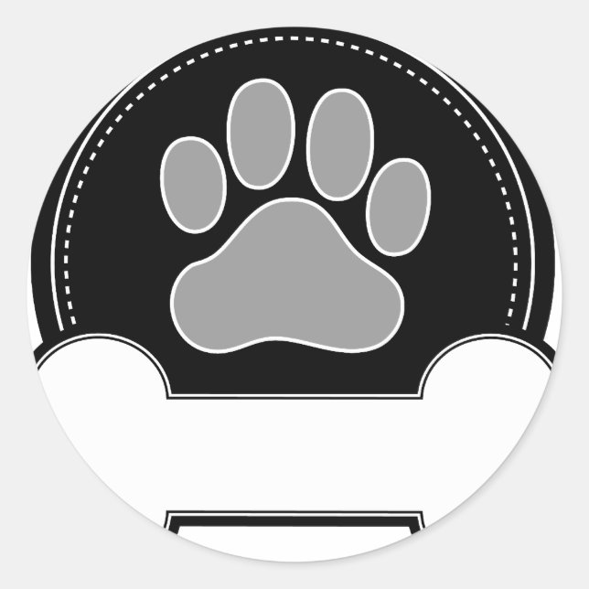Sticker Rond Os de chien et pattes (Devant)