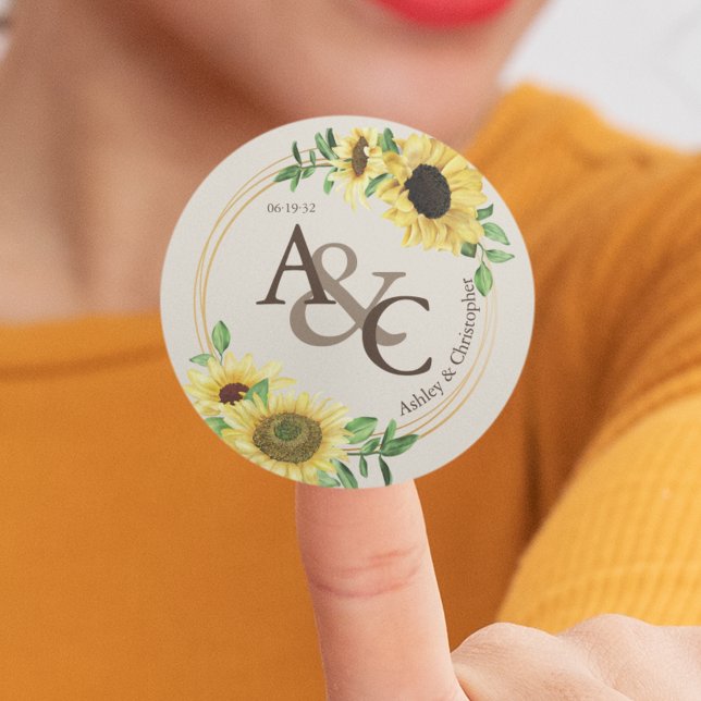 Sticker Rond Os ・ Élégant Mariage moderne (Créateur téléchargé)