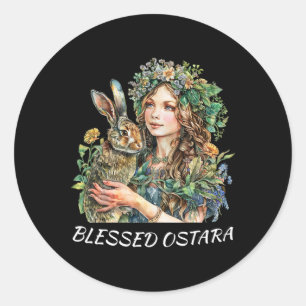 Sticker Rond Ostara de Pâques Estres Pagan Ostara Bénédictions 