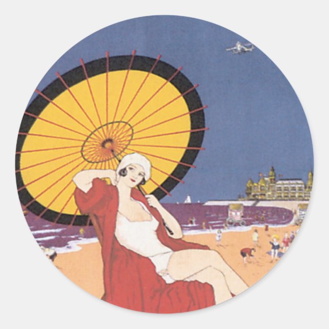 Sticker Rond Ostende - Belgique (Devant)