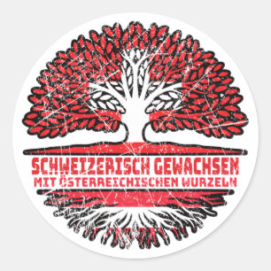 Sticker Rond Österreich Österreichisch Schweizer Schweiz Baum