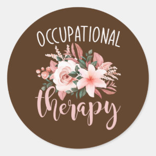 Sticker Rond OT Exercise OTA Therapeuist Floral Occupational