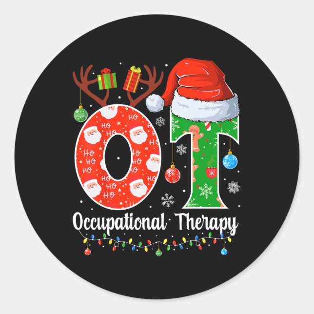 Sticker Rond Ot Noël ergothérapie Noël Ot (Devant)