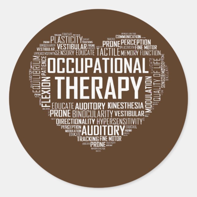 Sticker Rond OT Occupational Therapy Heart Occupational (Devant)
