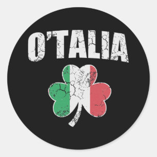 Sticker Rond O'talia Italien Italie Drapeau irlandais St Patric