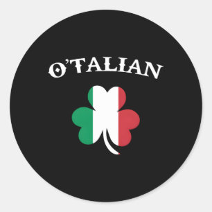 Sticker Rond O'Talian Italien Irlandais Saint Patrick Jour C