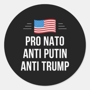 Sticker Rond OTAN - Anti Poutine - Anti Trump -
