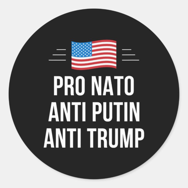 Sticker Rond OTAN - Anti Poutine - Anti Trump - (Devant)
