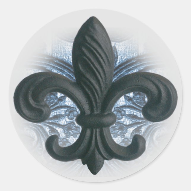 Sticker Rond otaries d'invitation "fer fleur de lis" (Devant)