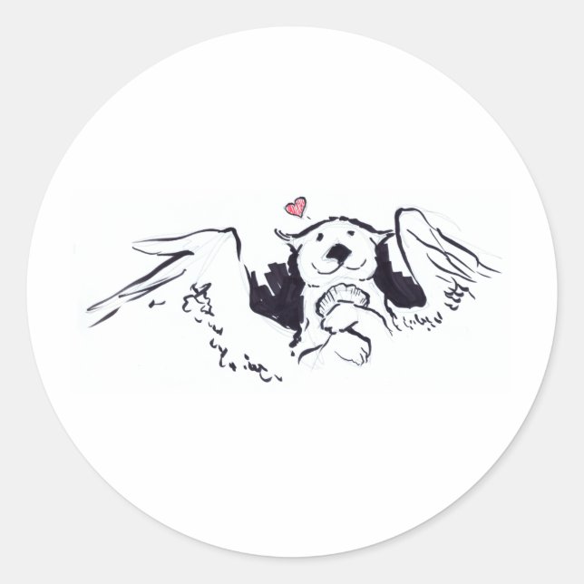 Sticker Rond Otter Angel (Devant)