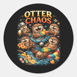 Sticker Rond Otter Chaos