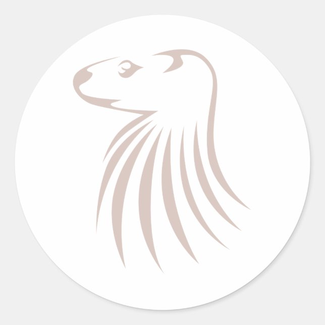 Sticker Rond Otter de la rivière de l'Amérique du Nord dans le  (Devant)