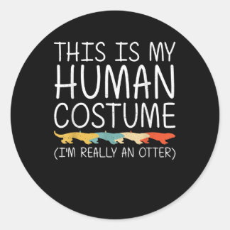 Sticker Rond Otter Halloween Costume humain Weasel Animal Facil