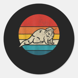 Sticker Rond Otter - Mignonne Louter de mer Coucher de soleil V