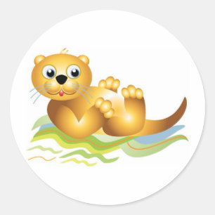 Sticker Rond Otter océanique