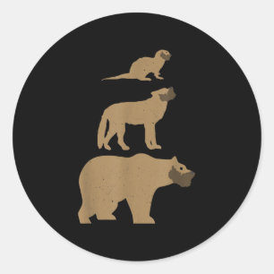 Sticker Rond Otter Wolf Bear argot gay Drôle cadeau