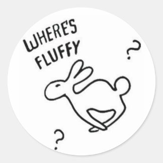 Sticker Rond Où est Fluffy ?