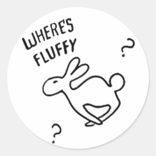 Sticker Rond Où est Fluffy ?