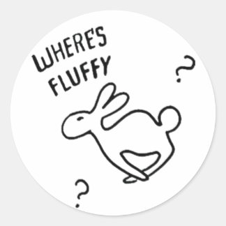 Sticker Rond Où est Fluffy ?