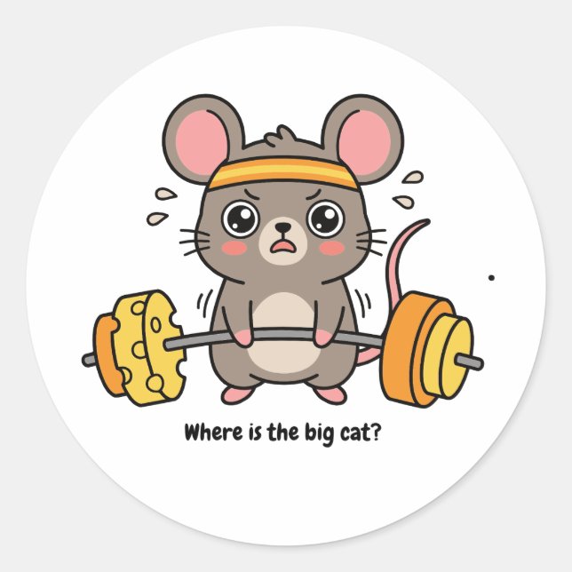 Sticker Rond Où est le grand chat (Devant)