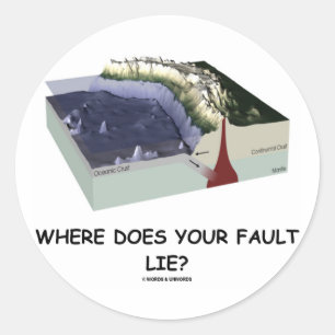Sticker Rond Où Est Votre Faute ? (Humour géologique)