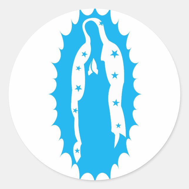 Sticker Rond OU Lady Guadalupe Aqua moderne (Devant)