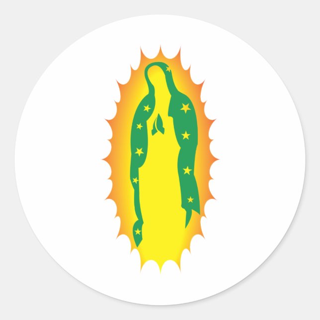 Sticker Rond OU Lady Guadalupe Moderne (Devant)
